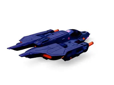 Scifi Fighter Spaceship 3D Model Low-poly 3D model purchase