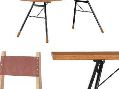No-24 Chair and Brandywine Dining Table 3D model