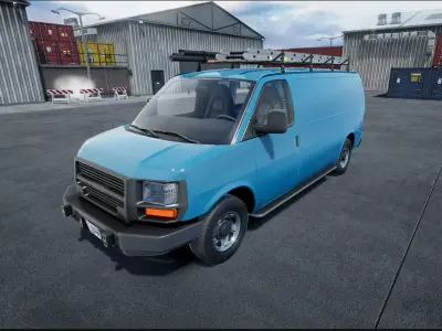 Modern generic utility van unity asset Low-poly 3D model