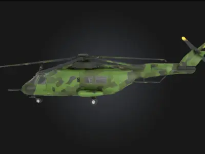 Camouflage Helicopter in Flight Stealth and Agility in the 3D model