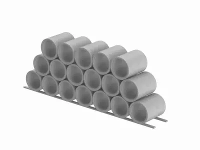 Concrete Pipes Stack 3D model purchase