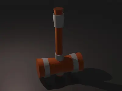 hammer wooden Low-poly 3D model