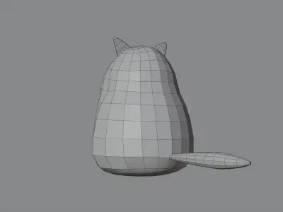 Two Legs Cat  Low-poly 3D model