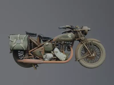 vintage motorcycle prop 3D model