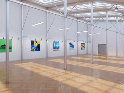 Art Museum Gallery Interior 9 Low-poly 3D model