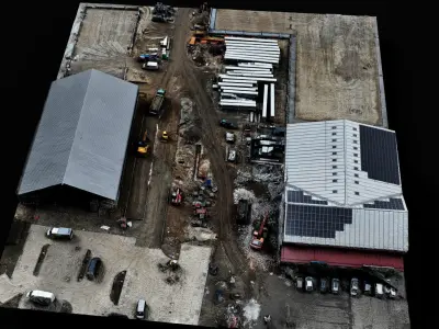 construction-site market terrain area drone scan Low-poly 3D model