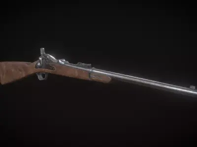 Springfield model 1873 Low-poly 3D model