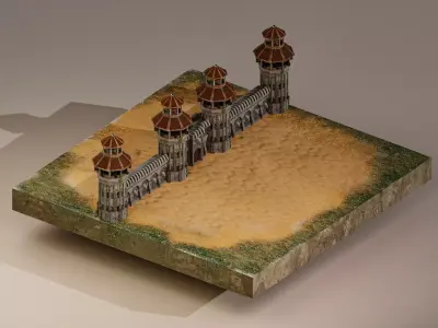 Castle Wall Level 20 3D model