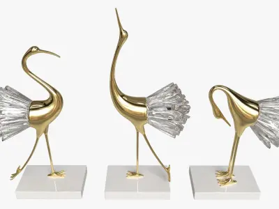 Decorative Crane Figurines 3D model