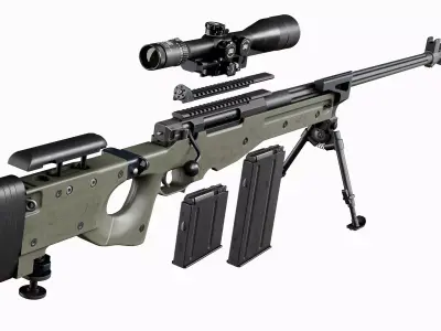 AWP Sniper Tactical Modular Rifle L118 Low-poly 3D model