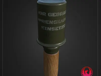 Grenade-M24 german grenade Low-poly 3D model