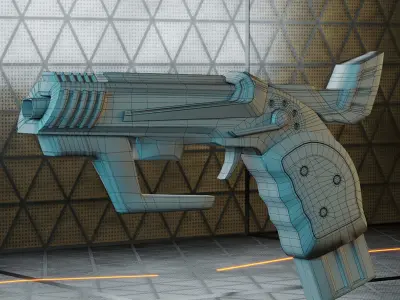 SciFi Lite Gun Low-poly 3D model