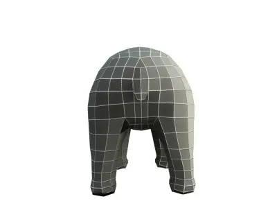 Base Mesh Bear - Low Poly  Low-poly 3D model