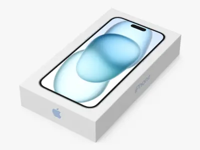 Apple iPhone 15 Plus Blue Packaging Box 3D model