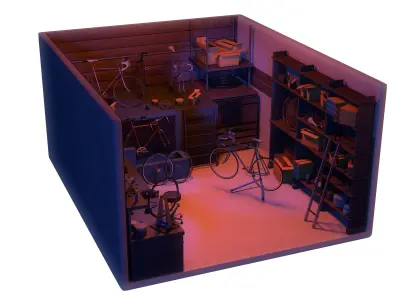 Bicycle Service Workshop 3D model