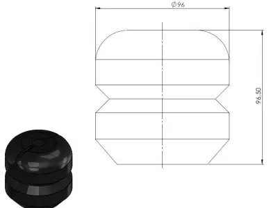 Rubber ball with hole in it Free 3D model