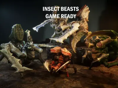 Insect beast Low-poly 3D model