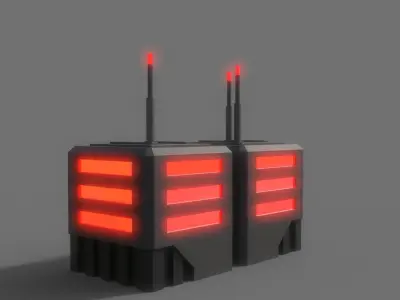 PBR Sci-Fi Building A14 Low-poly 3D model