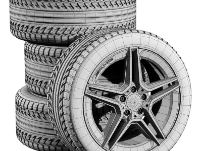 Mercedes wheels 3D model from CGTrader