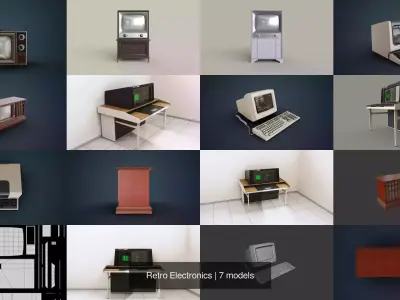 Retro Electronics 3D Model Pack