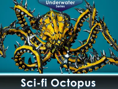 Sci-Fi Octopus Low-poly 3D model