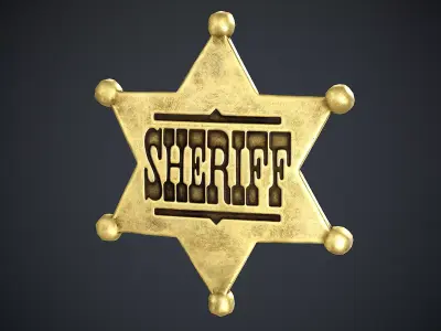 Sheriff Badge Low-poly 3D model