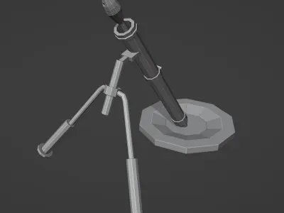 Mortar Low Poly grenade launcher - grenade launcher Low-poly 3D model