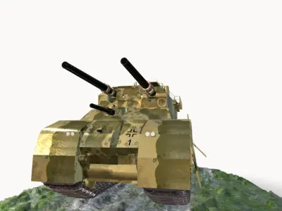 Landkreuzer P 1000  Ratte Low-poly 3D model