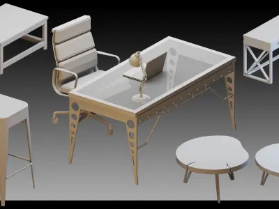 96 Interior Objects- Vol 01- High detail 3d models 3D model