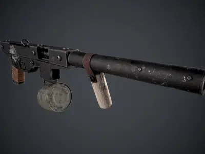 post-apocalyptic weapons Low-poly 3D model
