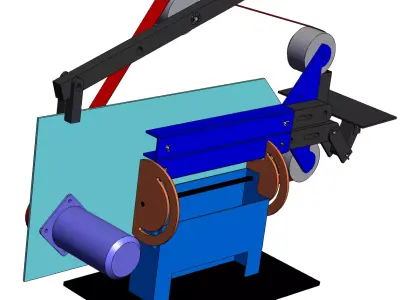 Horizontal and Vertical Dual-purpose Sanding Belt Grinder  3D model