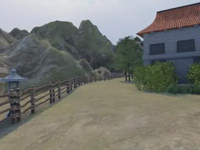 Mountain Village Landscape 3D model buy