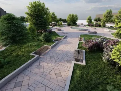 public park-Private Park Landscape 3D model