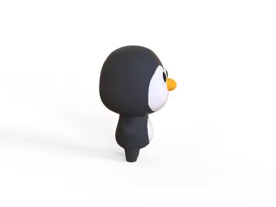 Cartoon Penguin - Chubby Animal Rigged Low-poly 3D model