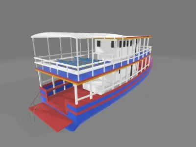 Public Boat  Low-poly 3D model