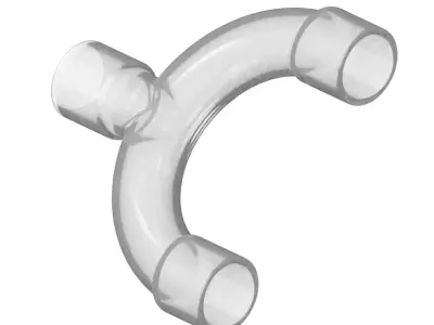 Transparent Plumbing U Fitting 3D model