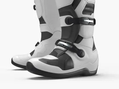  Enduro Motorcycle Boots White Black 