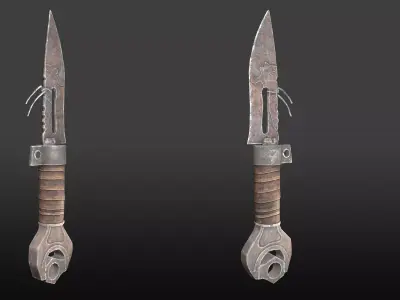 Knife pair of swords Free low-poly 3D model