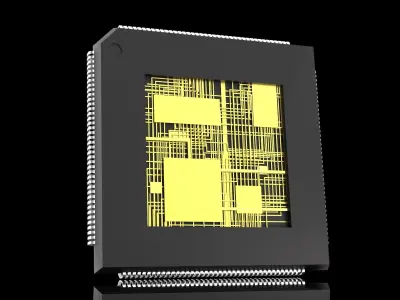 Central computer processors CPU 3D model 3D model 3D model