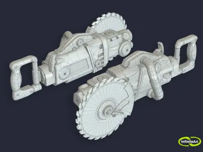 Chainsaw Circular Saw Low-poly 3D model