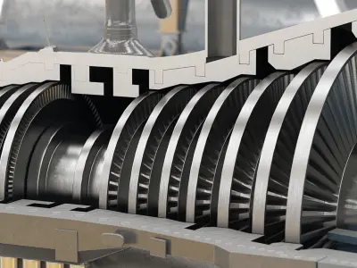  Cross Section of Steam Turbine 