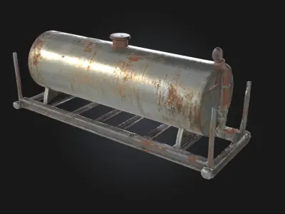 Old Industrial Tank  Relic of a Rusted Age 3D model