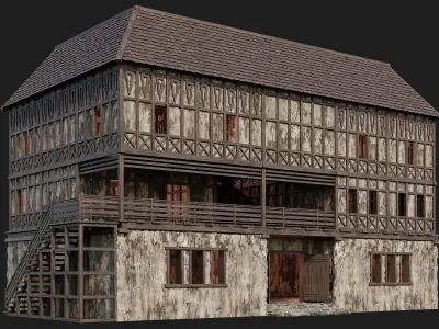Old Medieval House 4K Textures GameReady 152 Low-poly 3D model
