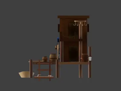 Fishing hut Low-poly 3D model purchase