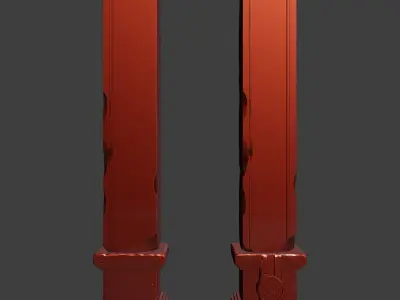 Ancient Pilar Modular Low-poly 3D model