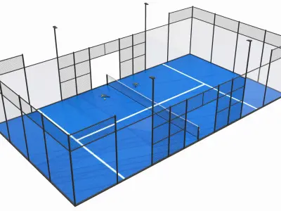 Padel Tennis Court 01 3D model