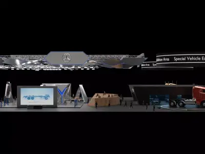 benz heavy truck exhibition design 3D model