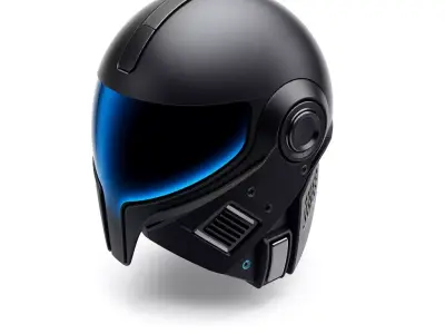 Futuristic SciFi Combat Helmet Low-poly 3D model