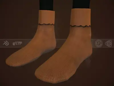Brown Socks Style 1 Low-poly 3D model