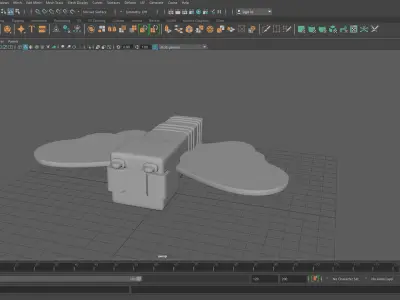 Square Butterfly Cartoon Character 3D model